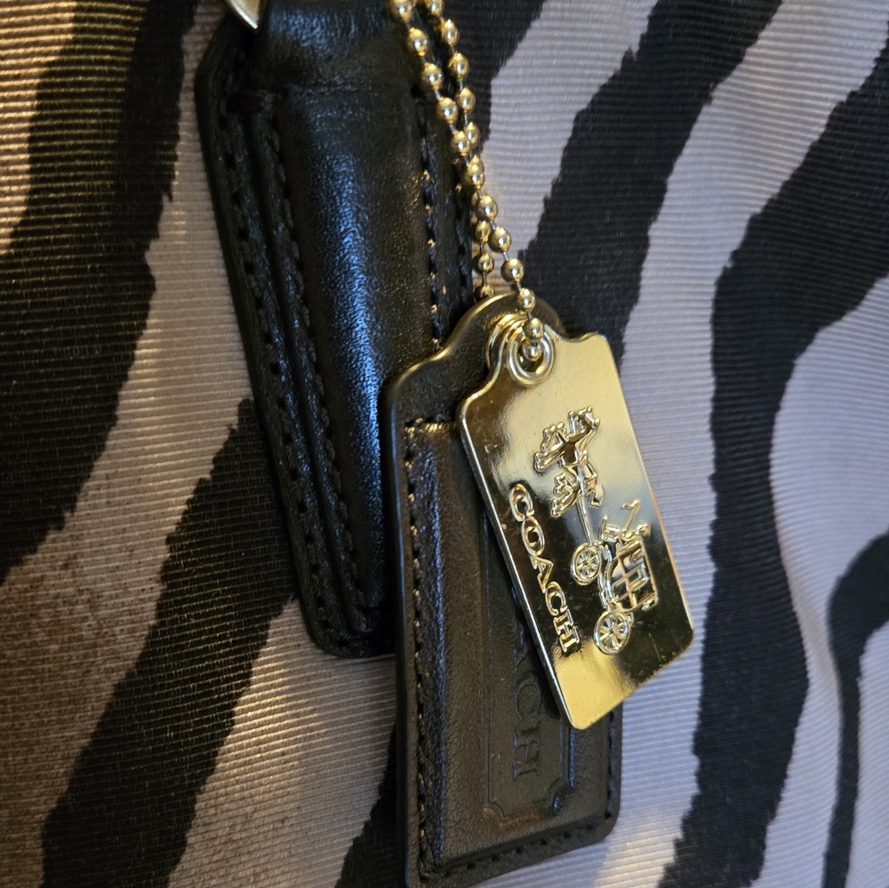 Coach Madison Phobe Zebra Print Tote Brown With Gold Hardware - Picture 7 of 12